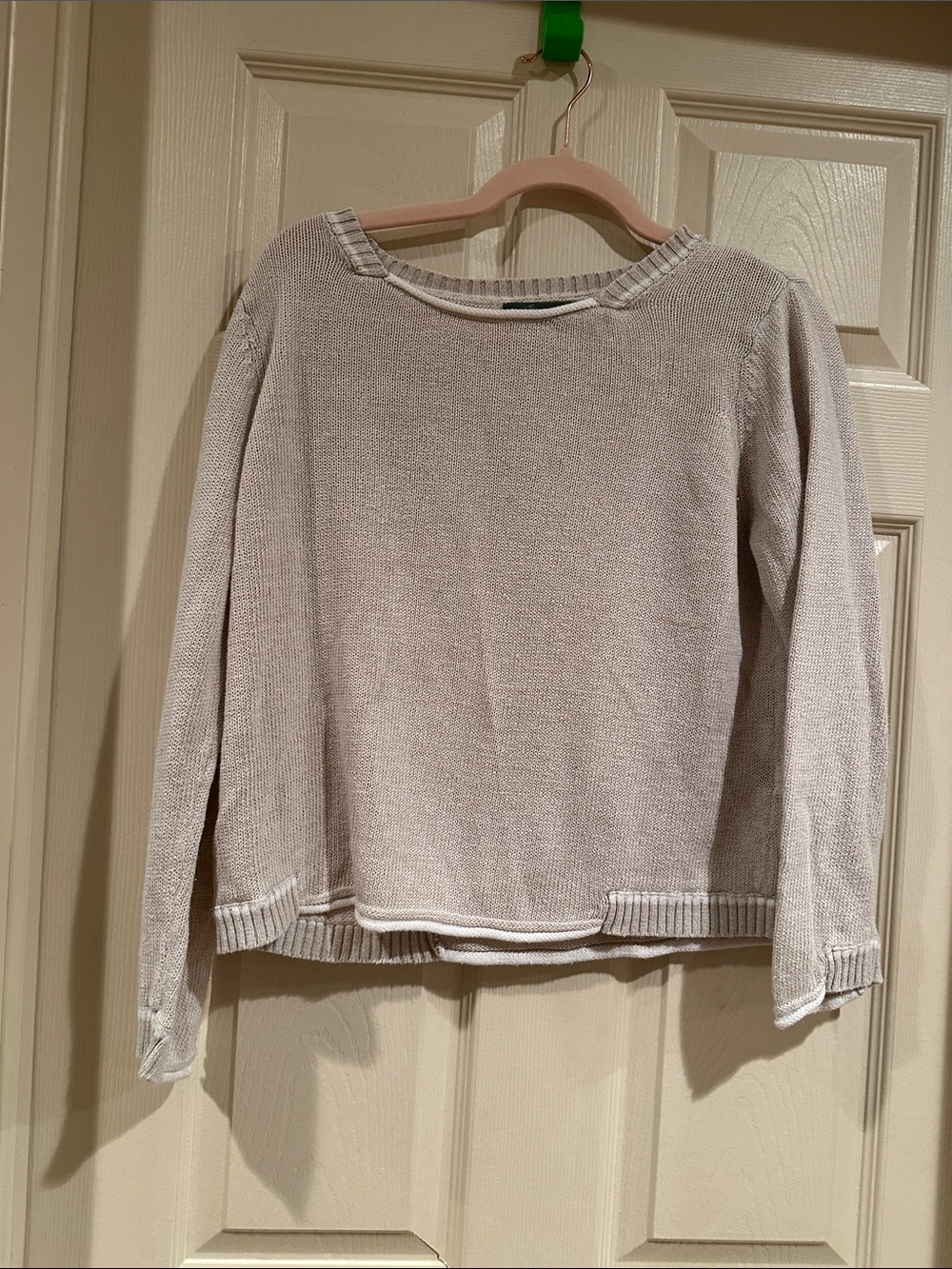 Willow Light Gray Crewneck Knit Sweater